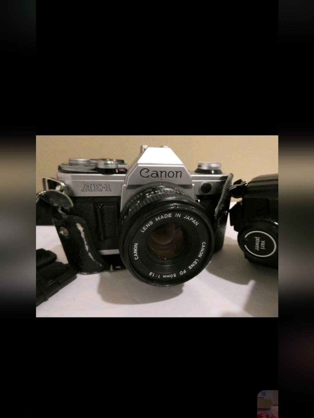Canon AE-1 Program 35mm SLR with 50mm f1-1.8 Lens Vivitar Flash